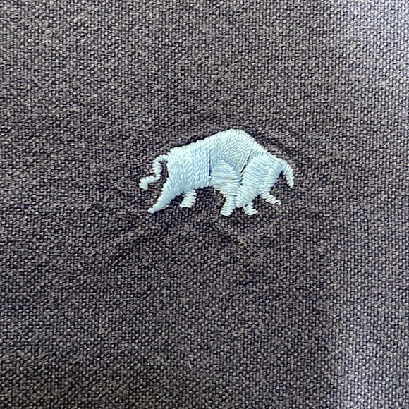 Raging Bull Medium Mens Navy Blue Cotton Long Sleeve Collared Button Up Shirt - Picture 4 of 10